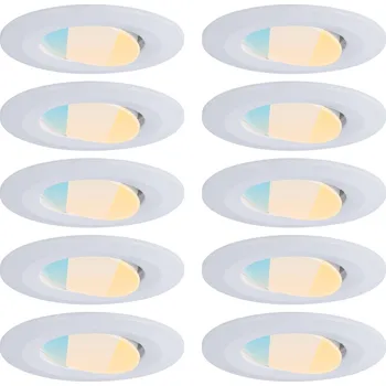 Svítidlo PAULMANN LED vestavné svítidlo Calla 10ks sada IP65 kruhové 90mm 30° 10x5W 230V CCT bílá mat - PAULMANN P 98197