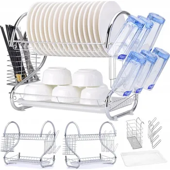 Odkapávač na nádobí SUSZARKA DO NACZYŃ STOJÍCÍ DVOUÚROVŇOVÝ OCEDNÍK