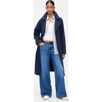 Dámský kabát GAP dámský kabát modrý klasický bez kapuce velikost S