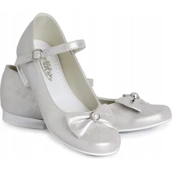 Chlapecké polobotky Společenské stříbrné boty pro dívky KBD-805 - 30