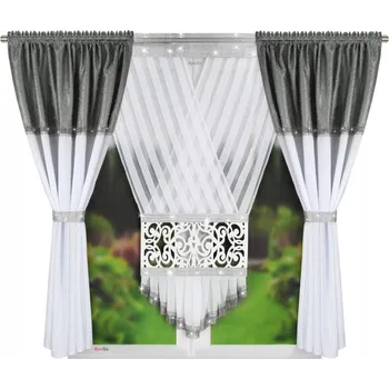 Závěs Fliying Komplet Dezzi šedá/stříbrná 310 x 160 cm