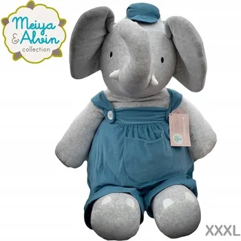 plyšák Plyšový Mazlíček Přítulníček slon Meiya & Alvin šedý 85 cm