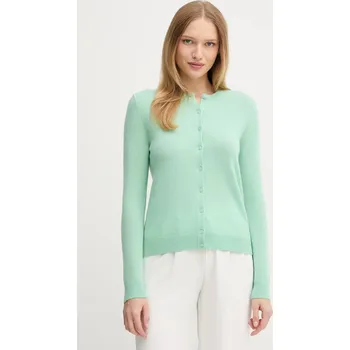 Dámský svetr Vlněný kardigan United Colors of Benetton 1002D5485 zelená 07X, vel. S