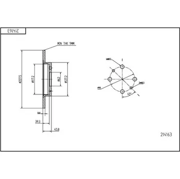 Brzdový kotouč Brzdový kotouč HART 214 163