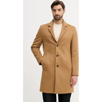 Kabát s vlnou Tommy Hilfiger MW0MW40768 hnědá 82X, vel. XL