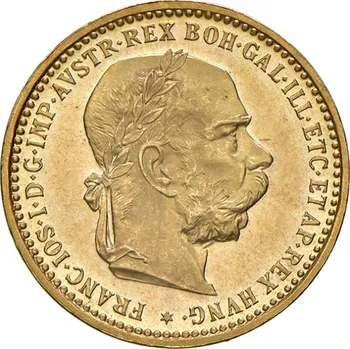 Historická mince František Josef I. 1905 zlatá desetikoruna 3,38 g