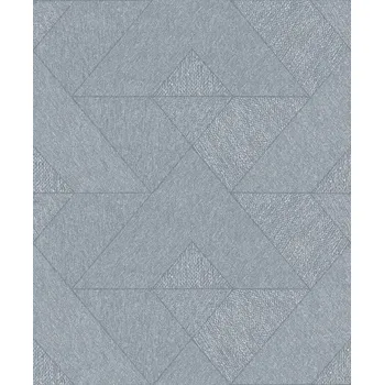 Tapeta Tapeta geometrický motiv trojúhelníky šedá modrá stříbrná tapety