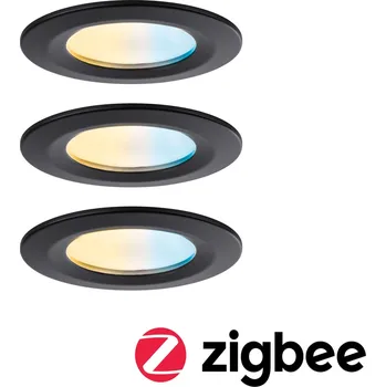 Koupelnové svítidlo PAULMANN LED vestavné svítidlo Nova Coin IP44 kruhové 78mm měnitelná bílá 3x6W 230V černá mat hliník