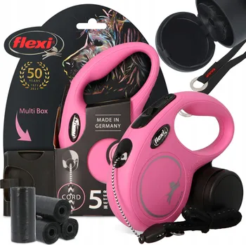 Vodítko pro psa Vodítko PSA Flexi AUTOMATICKÉ Lanko 5m MULTI BOX POCHOUTKY 80x SÁČKY K 3O