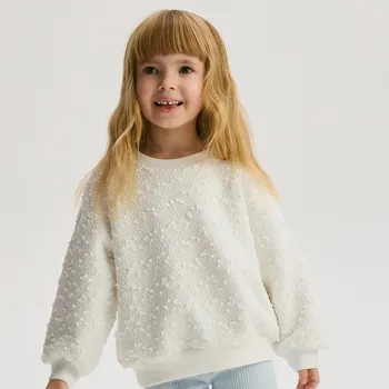 Dívčí mikina Reserved - Mikina s flitry - krémová - 090DA-01X - 090DA-01X-110