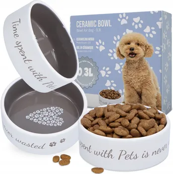 Miska pro psa Jedna keramická miska bílá 0,3 l