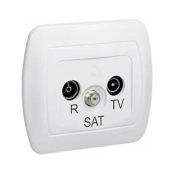 Elektrická zásuvka Anténní zásuvka nástěnná RTV-SAT Simon Akord bílá