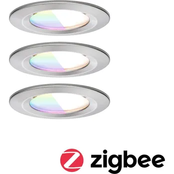 Koupelnové svítidlo PAULMANN LED vestavné svítidlo Nova Coin IP44 kruhové 78mm RGBW+ 3x6W 230V kov kartáčovaný hliník