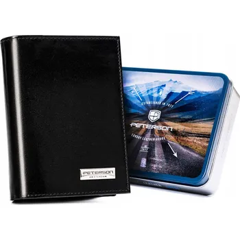 Peněženka Peterson pánská peněženka z pravé kůže černá - muž