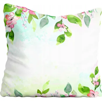 Povlak na polštářek Dekorační povlak na polštář s motivem akvarelových listů 45x45 cm