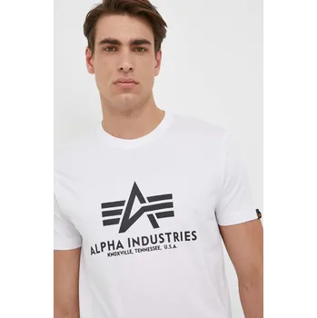 Pánské tričko Bavlněné tričko Alpha Industries Basic T-Shirt 100501.09 bílá 00X, vel. XXXL