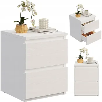 Noční stolek SZAFKA NOČNÍ STOLIK DO SYPIALNI DO OBÝVACÍHO POKOJE, 2 ZÁSUVKY, LOFT, MODERNÍ, 40 CM