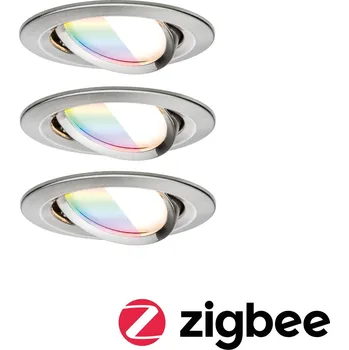 Svítidlo PAULMANN LED vestavné svítidlo Nova Coin kruhové 84mm 50° RGBW+ 3x6W 230V kov kartáčovaný hliník - PAULMANN P 92434