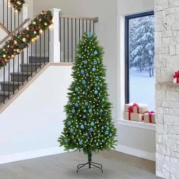 Vánoční stromek zahrada-XL Vánoční stromeček s 300 LED diodami s stojanem Zelená 240 cm PE 3396356