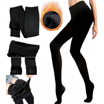 Dámské legíny Zimní dámské zateplené legíny s kožíškem, velikost L, teplé a silné legíny