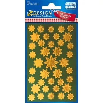 samolepka Samolepky Avery Zweckform Z-Design se zlatými hvězdičkami 52804