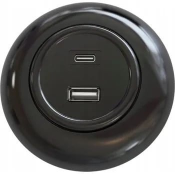 Elektrická zásuvka USB zásuvka do zdi Alkri-Light černá