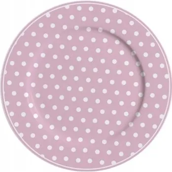 Talíř Růžový talíř s bílými puntíky 19 cm