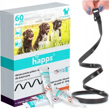 Antiparazitikum pro psa Kapky PROTI KLÍŠŤATŮM A BLECHÁM pro PSY 10-20 kg + OBOJEK Proti Klíšťatům a Blechám 60cm KD