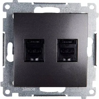 Elektrická zásuvka Internetová zásuvka nástěnná Kontakt-simon šedá