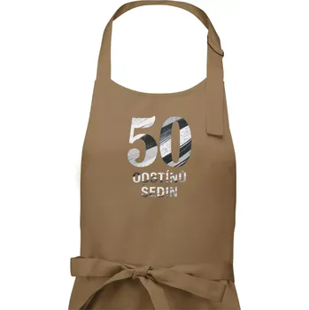 Kuchyňská zástěra 50 ODSTÍNŮ ŠEDIN - Dámská zástěra na vaření - Univerzální velikost ( Cappuccino )