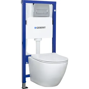 Klozet Kerra Geberit Duofix Basic Delos White/Delta WC závěsný komplet, GBDDCH