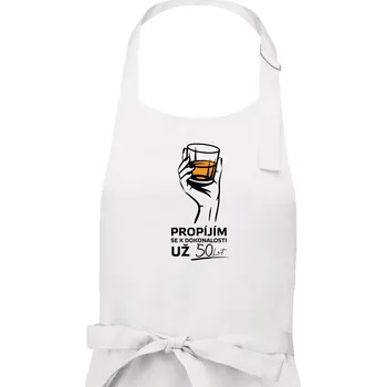 Kuchyňská zástěra Whisky - propíjím se už 50 let - Dámská zástěra na vaření - Univerzální velikost ( Bílá )