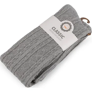 Dámské ponožky Dámské bavlněné nadkolenky vzorované, velké, 3 šedá