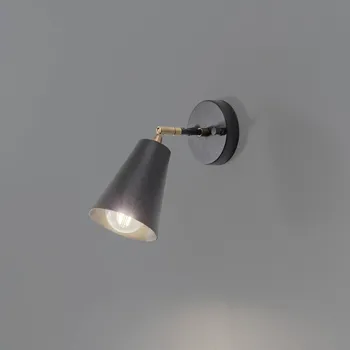 Lampička Opviq Nástěnné světlo Evander, černá/zlatá, kov, výška 21 cm, E27 - Stínidlo na lampu - Ø 10 cm, výška 13 cm; nástěnná montážní krabice - Ø 10 cm, výška 2 cm černá, zlatá 1 x 40 W - Doprava zdarma