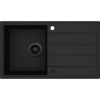 Kuchyňský dřez Granitový dřez Aquastone LAGO 40 černá edice s excentrem