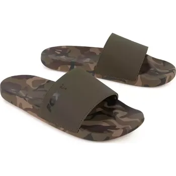 Rybářské oblečení Fox Pantofle Khaki/Camo Sliders - UK 7/ EU 41
