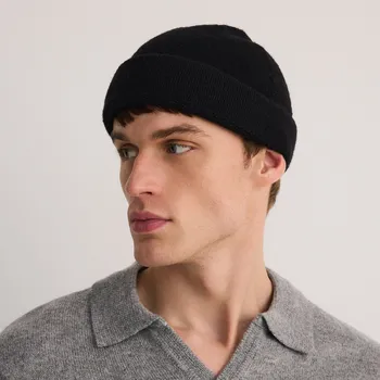 Čepice Reserved - Čepice beanie s příměsí vlny - černý - 179BE-99X - 179BE-99X-ONE