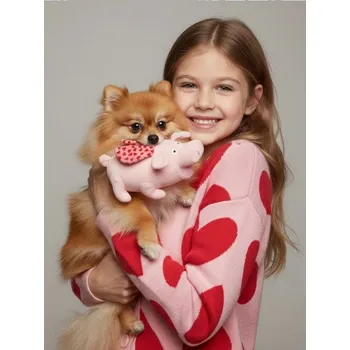 Hračka pro psa Sinsay - Plyšová hračka pro psy s pískátkem a šustící fólií - pastelová růžová - 776IA-03P - 776IA-03P-ONE