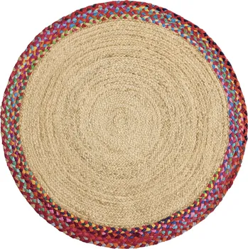 Koberec Ručně vázaný kusový koberec Lorne J 33 Natural kruh, 80x80 (průměr) kruh, vícebarevná, chodba / předsíň, Diamond Carpets India - 1 rok na vrácení + DOPRAVA ZDARMA k Vám i zpět