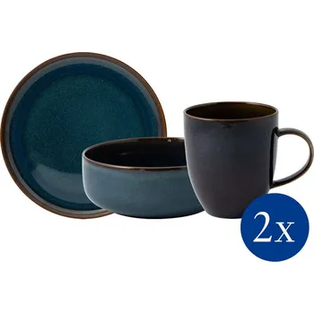 jídelní souprava Villeroy & Boch Snídaňová sada pro dva Crafted Denim, 6 ks 19-5168-9071