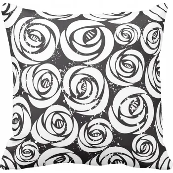 Polštář Povlak na polštář Černé květy 30x30 cm 025