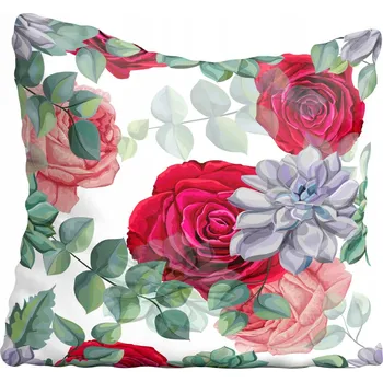 Povlak na polštářek Dekorační povlak na polštář Květiny akvarel 75x75 cm