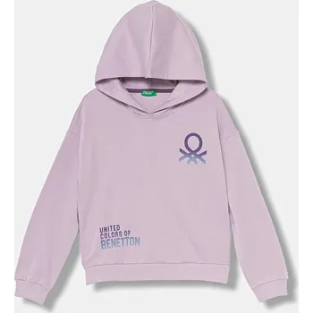 Chlapecká mikina Dětská bavlněná mikina United Colors of Benetton 3J68C204W.G.seasonal fialová 04X, vel. 170