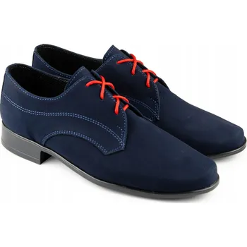 Chlapecká obuv Chlapecké k prvnímu svatému přijímání boty modré KBC-013 - 34