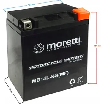 Motobaterie AGM (gelová) Akumulátor MB14L-BS MF Moretti 12v 14Ah