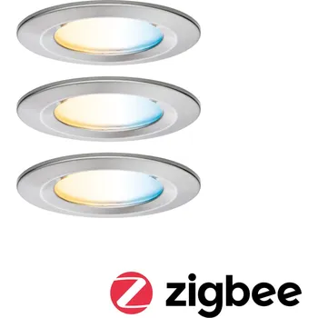 Koupelnové svítidlo PAULMANN LED vestavné svítidlo Nova Coin IP44 kruhové 78mm měnitelná bílá 3x6W 230V kov kartáčovaný hliník