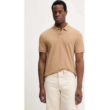 Bavlněné polo tričko BOSS Pallas 50553564 hnědá 82X, vel. XXL