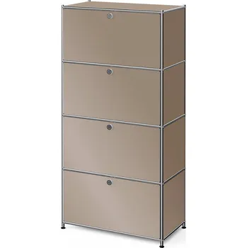 Koupelnový nábytek 718473 - Tchibo - Vysoká kovová skříňka »Cn3« se 4 výklopnými dvířky, hnědošedá