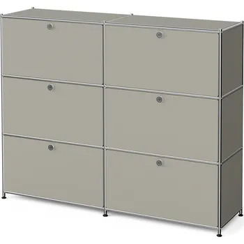 Komoda 718485 - Tchibo - Kovová komoda »Cn3« s 6 výklopnými dvířky - barva: šedá