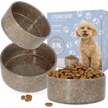 Miska pro psa KERAMICKÁ MISKA pro Psa 0,9l Miska pro ŠTĚŇATA na Vodu Krmivo 16 cm STABILNÍ Mo 8K